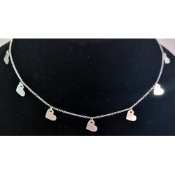 Naszyjnik choker serca serduszka srebro 925 2